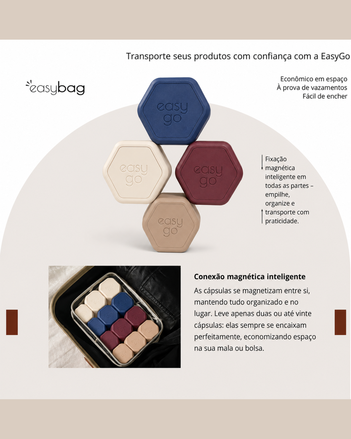 EasyGo: o kit de potes magnéticos mais prático para sua rotina de autocuidado!